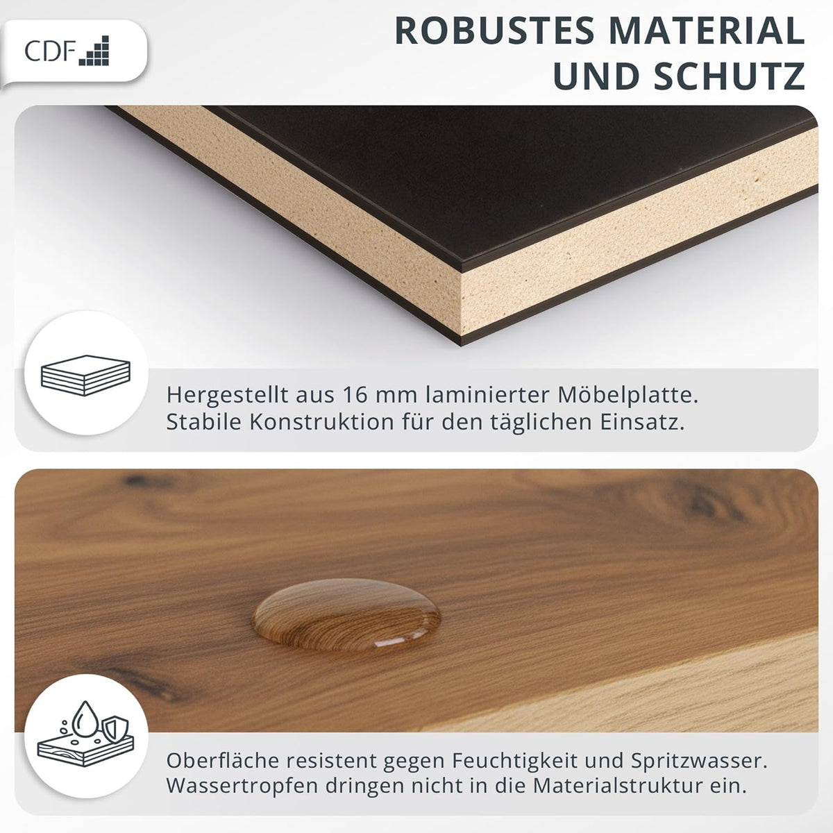 Armario infantil CDF de 90 cm de ancho, armario multiusos de 2 puertas con espejo, 2 cajones, 4 estantes y 1 barra para ropa, tablero laminado de 16 mm, armario multiusos, roble artisan/antracita