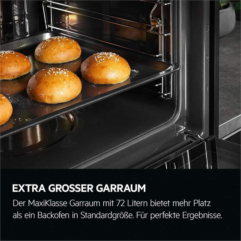 Horno empotrable AEG – Serie 5 Aire caliente circular: resultados de cocción uniformes en 3 niveles – Autolimpieza por pirólisis – 25 programas automáticos – Pantalla táctil LED – Calentamiento rápido – Negro – BPE53516AB