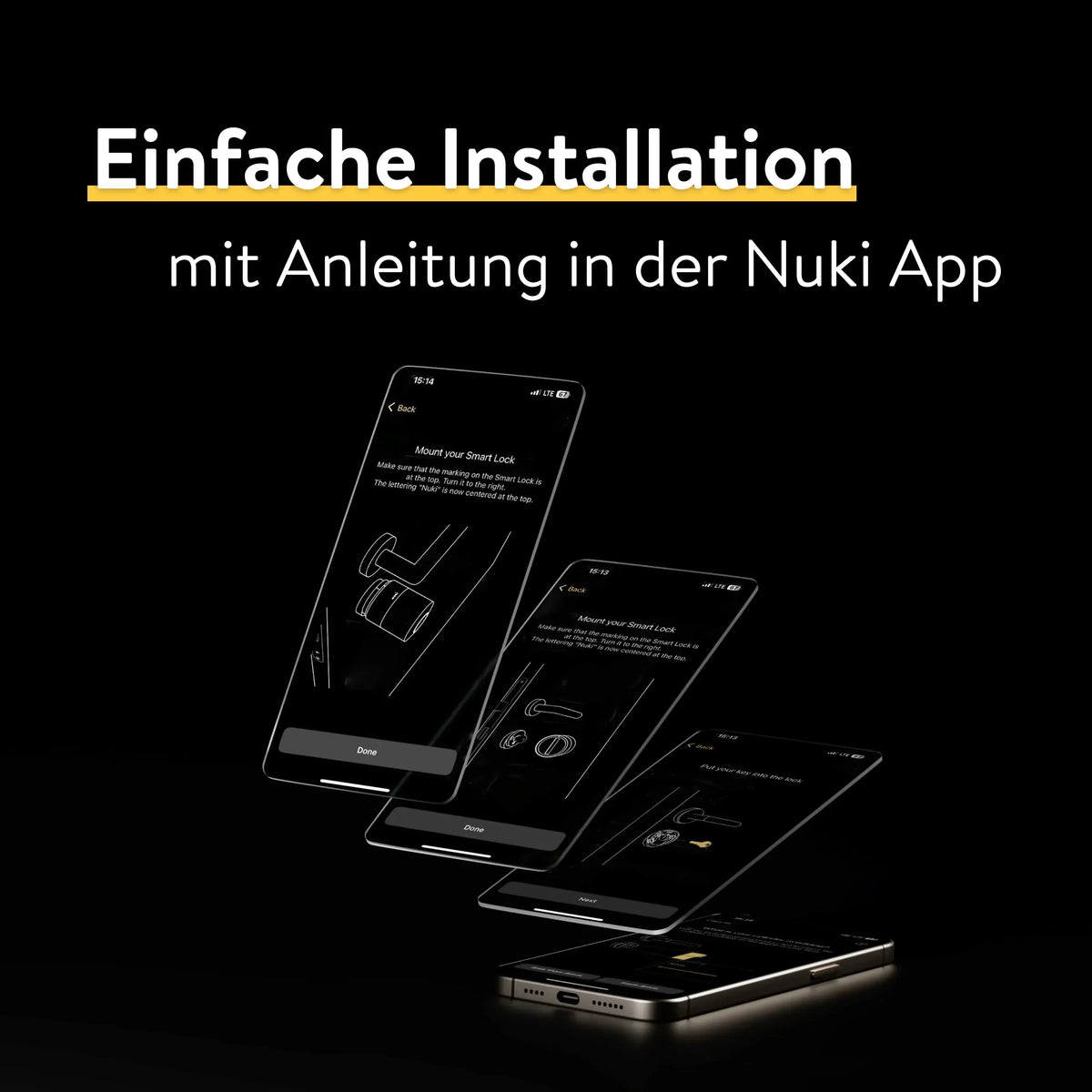 NUKI Smart Lock Pro con Bluetooth, Wi-Fi, Matter, Smart Home, acceso remoto, instalación sencilla sin cambiar el cilindro