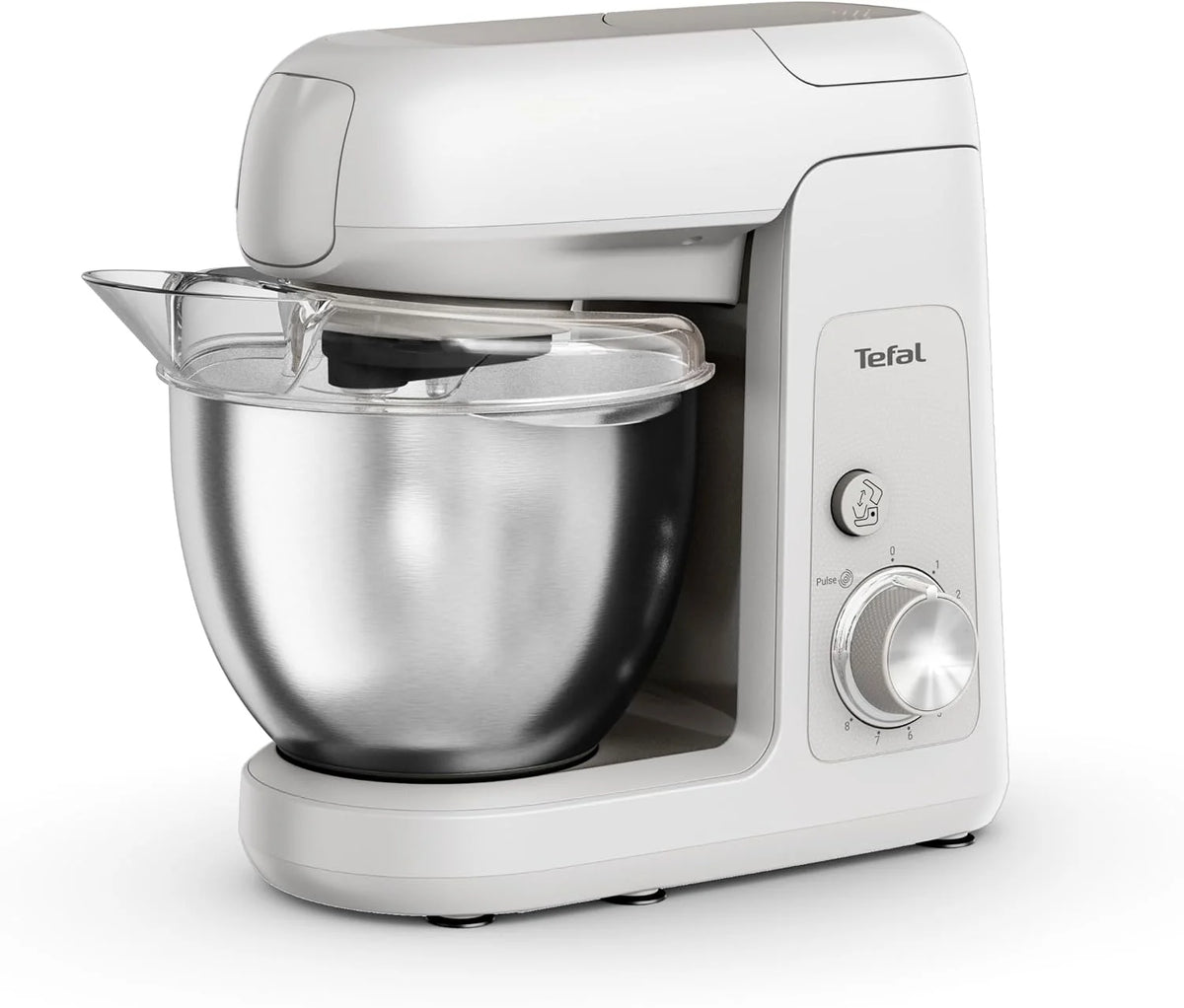 Tefal Bake Partner QB525B38 robot kuchenny, 1100 W, w zestawie z nasadką miksera stojącego + zestaw do pieczenia, automatyczne wyłączanie po podniesieniu ramienia, planetarny system mieszania, miska