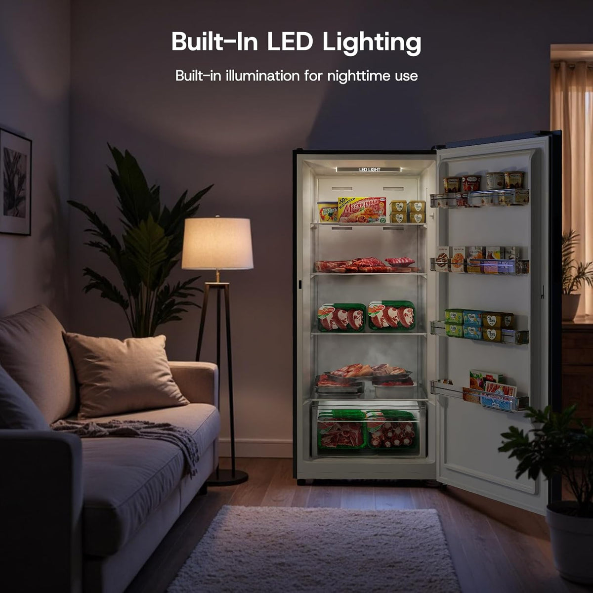 Congelador vertical Upstreman de 14.0 pies cúbicos, congelador convertible a refrigerador con control electrónico inteligente, sin escarcha (frost-free), Energy Star, funcionamiento silencioso, congelador de pie para hogares, oficinas y garajes - UF14