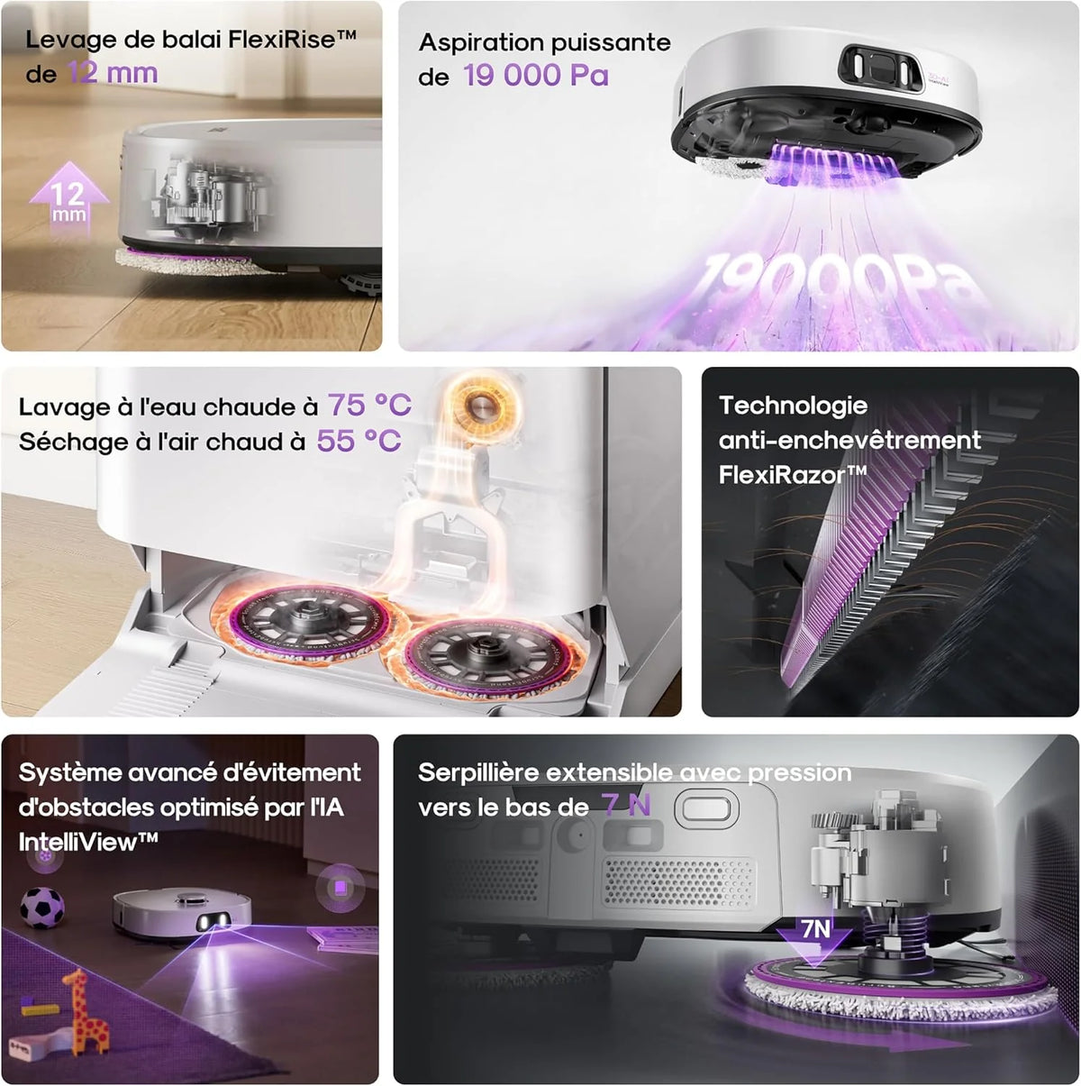 EUREKA J15 Ultra Gen2 Robot Odkurzacz do podłóg ze stacją, ssanie Ultra 19000Pa, mycie gorącą wodą w temperaturze 75°C, ScrubExtend 135° do narożników, FlexiRazor Anti-Hair 99%, IA 150+