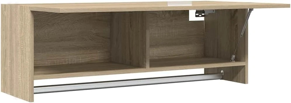 Szafa na ubrania dąb Sonoma 100 x 32,5 x 35 cm, materiał drewnopochodny z 2 półkami i drążkiem na ubrania do przechowywania ubrań z wszechstronnym rozwiązaniem do przechowywania