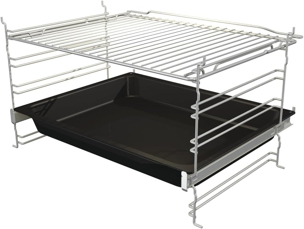Set de horno empotrable Gorenje con aire caliente Inox Set 4 con placa vitrocerámica / 77 litros / ExtraSteam / GentleClose & Open / EcoClean / AirFry / PizzaMode / PerfectGrill / guías telescópicas / aspecto inox