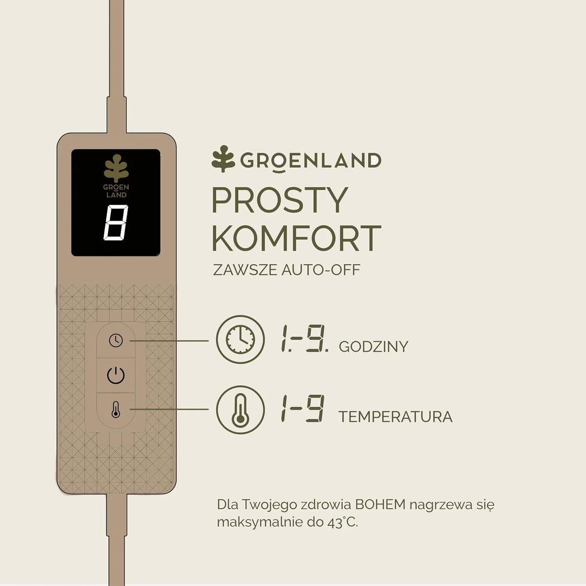Grenlandia BOHEM Ogrzewany koc elektryczny, 180 x 130 cm, na sofę, koc grzewczy z 9 poziomami ciepła i timerem automatycznego wyłączania, miękki, elektryczny, nadający się do prania koc na sofę i