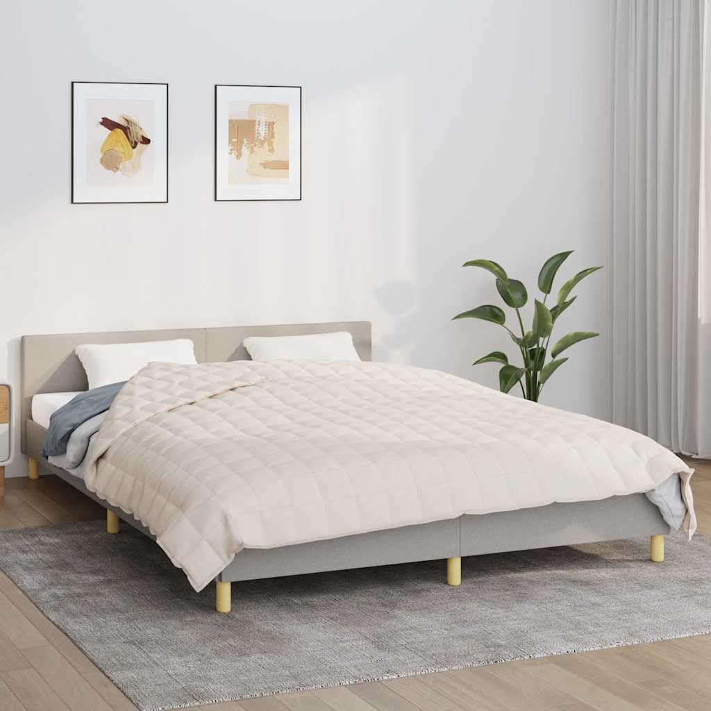 Koc obciążeniowy 200 x 225 cm 13 kg jasnokremowy