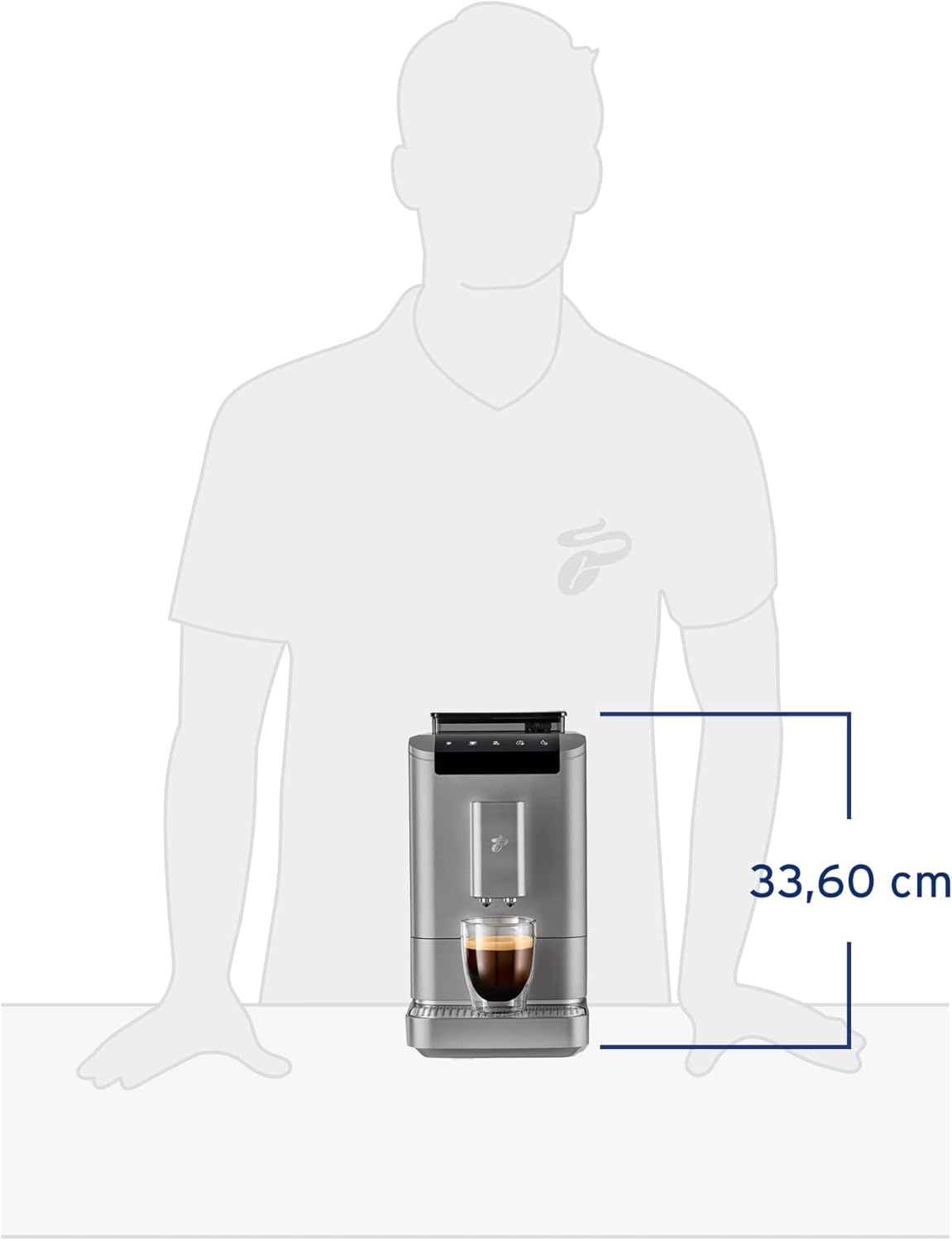 Cafetera superautomática Tchibo Esperto2 Caffè con función para 2 tazas para Caffè Crema y Espresso, Granite Black - INCLUYE set de degustación de café GRATIS