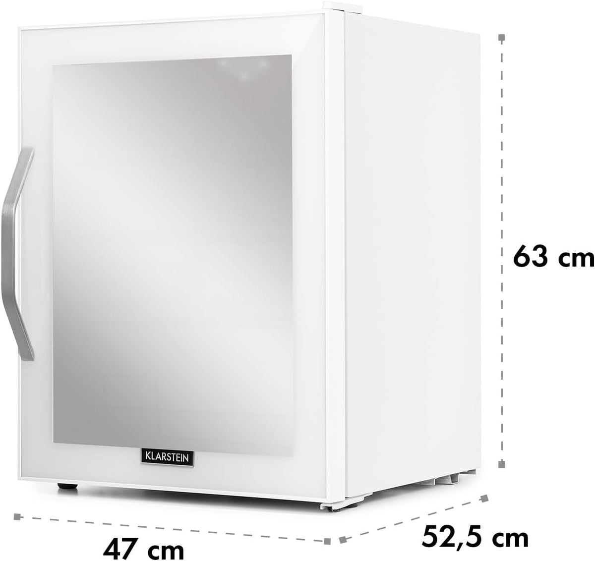 Mininevera Klarstein con puerta de cristal para habitaciones, refrigerador de bebidas con estantes ajustables, pequeño de 80 litros, frigorífico silencioso para interiores/exteriores