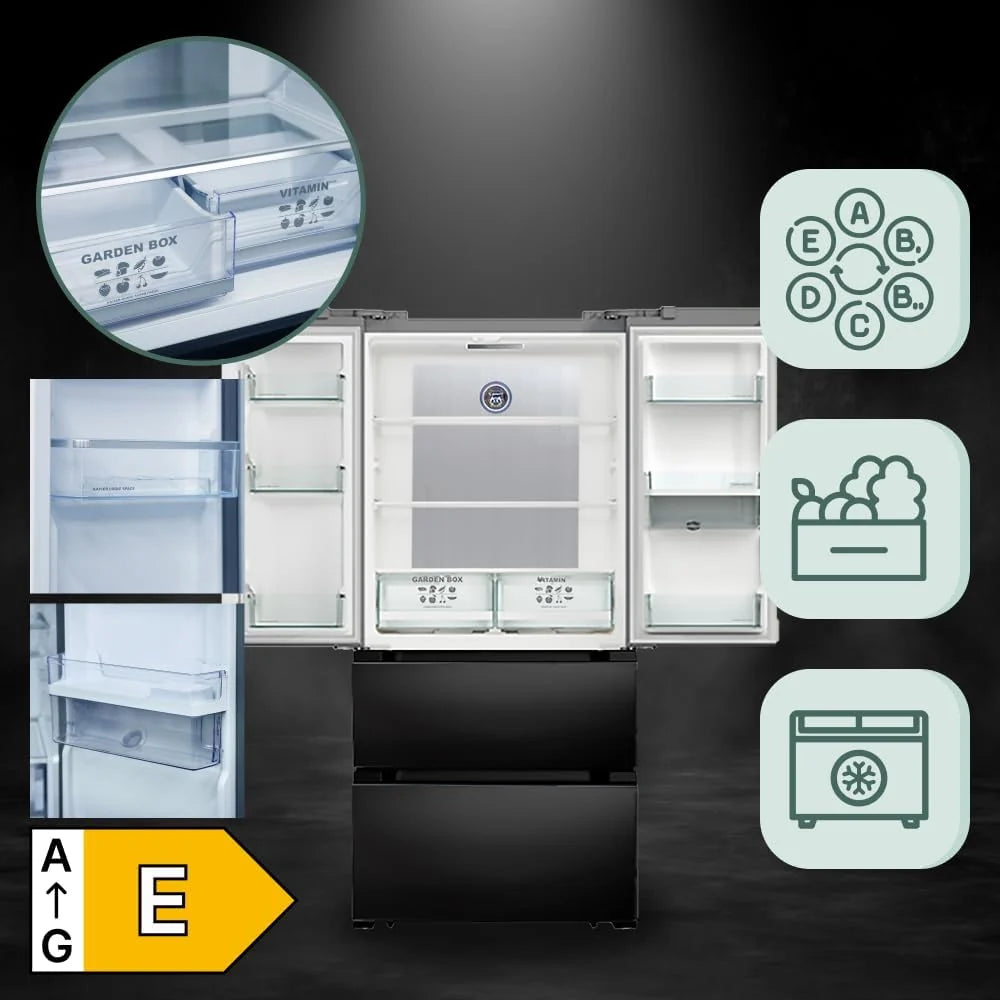 Kaiser Lodówka Side-by-Side KS 80420 RS czarna + IceBox | lodówko-zamrażarka | efekt Anti-Touch | No Frost | Cloud Fresh | dozownik wody | IceMaker | VitaminPLUS | Super Frost | 506 l