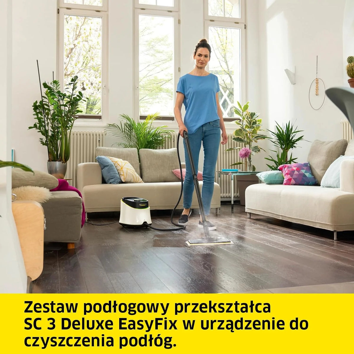 Kärcher Parownica SC 3 Deluxe EasyFix, ciśnienie: 3,5 bar, czas nagrzewania: 30 s, moc: 1.900 W, wydajność: 75 m², pojemność: 1 l, zestaw do czyszczenia podłóg, dysze i okrągła szczotka