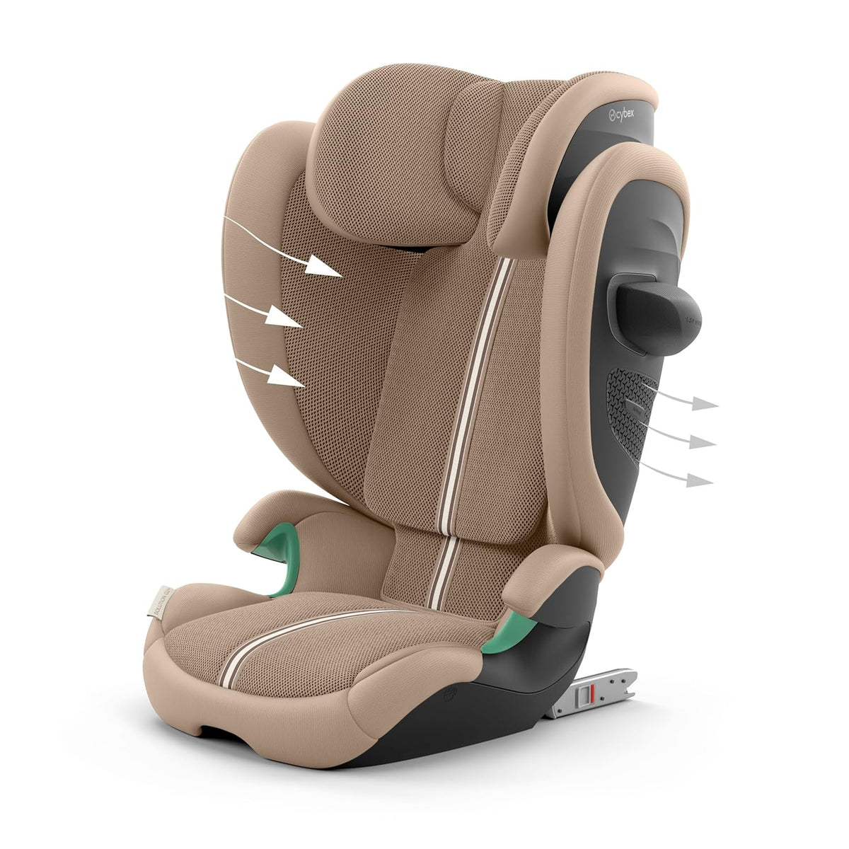 CYBEX Gold Silla de coche infantil Solution G i-Fix, para coches con y sin ISOFIX, desde aprox. 3 hasta 12 años (100 - 150 cm), desde aprox. 15 hasta 50 kg, Lava Grey