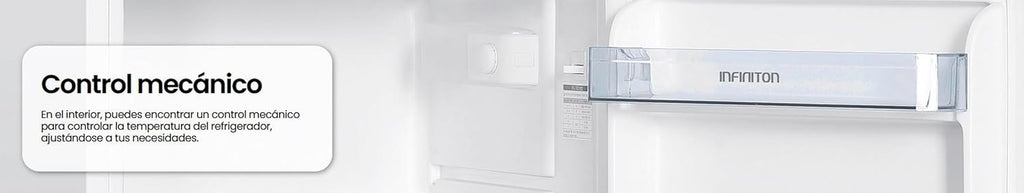Frigorífico de dos puertas Infiniton FG-151D12BEV, 151 litros, 122 cm de altura, 50 cm de ancho, cíclico, luz LED interior, altura regulable, clase E, blanco
