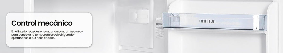 Frigorífico de dos puertas Infiniton FG-151D12BEV, 151 litros, 122 cm de altura, 50 cm de ancho, cíclico, luz LED interior, altura regulable, clase E, blanco