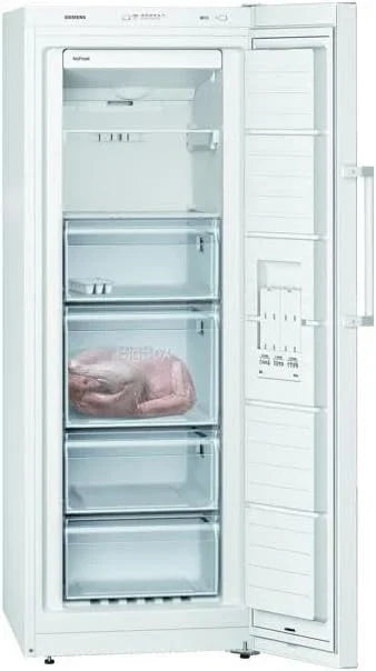Congelador Siemens GS54NAWCV iQ500, 176 x 70 cm, 327 L, noFrost nunca más volver a descongelar, bigBox espacio para alimentos congelados grandes, varioZone estantes y cajones de cristal flexibles, Blanco