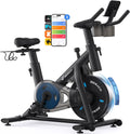 MERACH Bicicleta Estática para Casa - Bicicleta de Fitness de Interior Silenciosa con Resistencia Ajustable, Pantalla LED, Asiento Cómodo, para Entrenamiento Cardio, App Exclusiva, Capacidad Máx. 136 KG