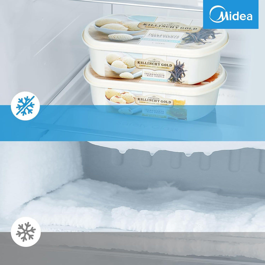 Midea KS-DDX 6.32 WT Frigorífico americano / 178,8 cm de altura / 254 kWh/año / No Frost / Compresor Dual Inverter / con dispensador de agua/hielo 3 en 1 y depósito de agua, Dark Inox