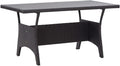 vidaXL Mesa de jardín mesa de comedor de jardín mesa de terraza mesa mesa de balcón muebles de jardín exterior terraza negro 120x70x66cm polirratán estructura de acero