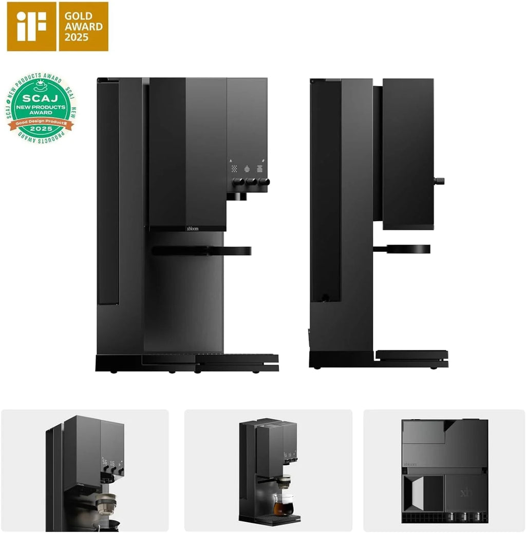 xBloom Studio – automatyczny ekspres do kawy z młynkiem i czujnikiem fali, ekspres do kawy z 3 trybami automatyki, Midnight Black, 220-240 V