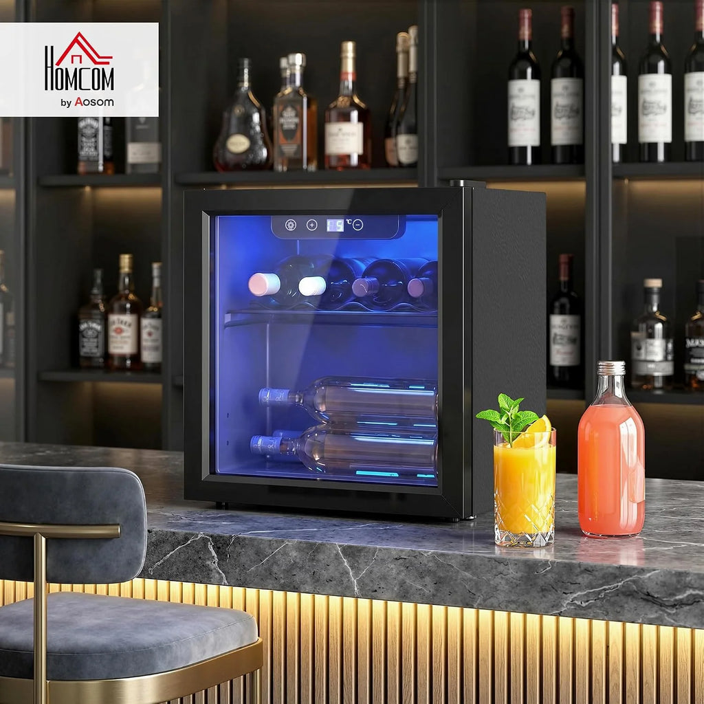 HOMCOM Mała chłodziarka do wina 12 but. 36L, Czarna
