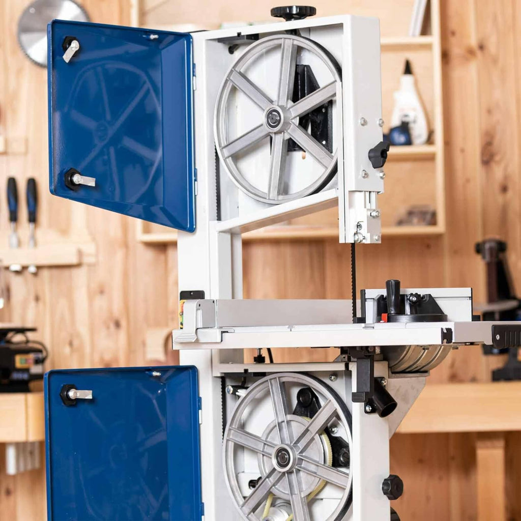 Sierra de cinta Scheppach HBS400 | 230V / 750W | Altura de corte máx. 170mm | Anchura de corte máx. 305mm | Incluye cinta de sierra de repuesto y guía de corte transversal