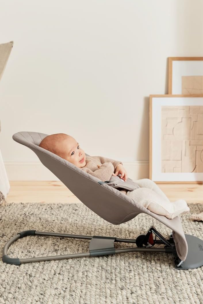 Hamaca BabyBjörn Bliss, Tejido, Acolchado clásico, Gris arena