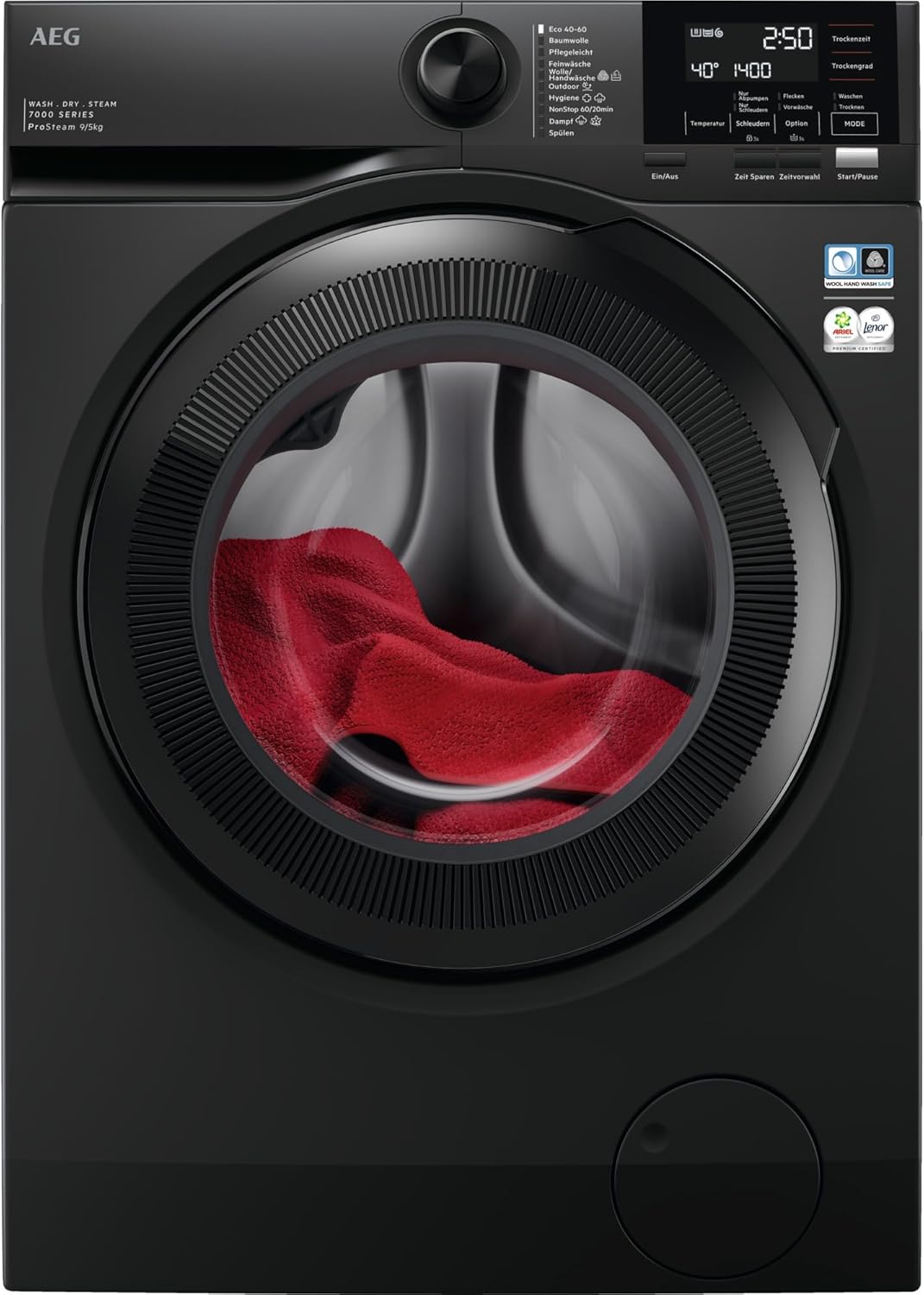 Lavadora secadora AEG, serie 7000 con DualSense, 9 kg de lavado, 5 kg de secado, clase D, eficiente energéticamente, sistema AutoDose, función de pausa y carga, ProSteam - función de vapor, 1600 rpm, LWR7S65690