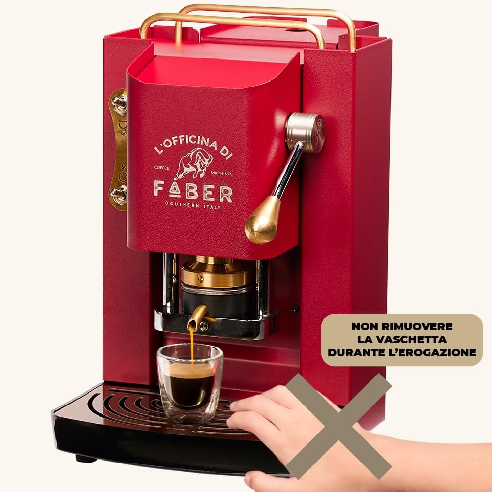 Cafetera Faber PRO Total Deluxe de latón, papel ESE de 44 mm, 1,3 litros, (blanco)