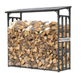 Estantería de metal para leña de exterior 185x70x185 cm Pro, perfil de acero de 40 mm, antracita, resistente a la intemperie, XXL 2,3 m³, soporte para apilado