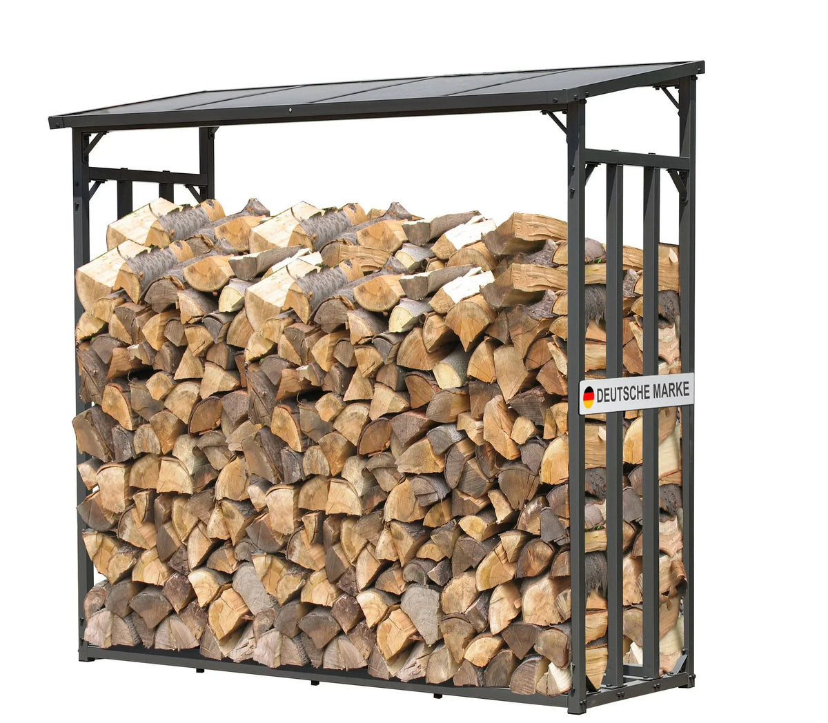 Estantería de metal para leña de exterior 185x70x185 cm Pro, perfil de acero de 40 mm, antracita, resistente a la intemperie, XXL 2,3 m³, soporte para apilado