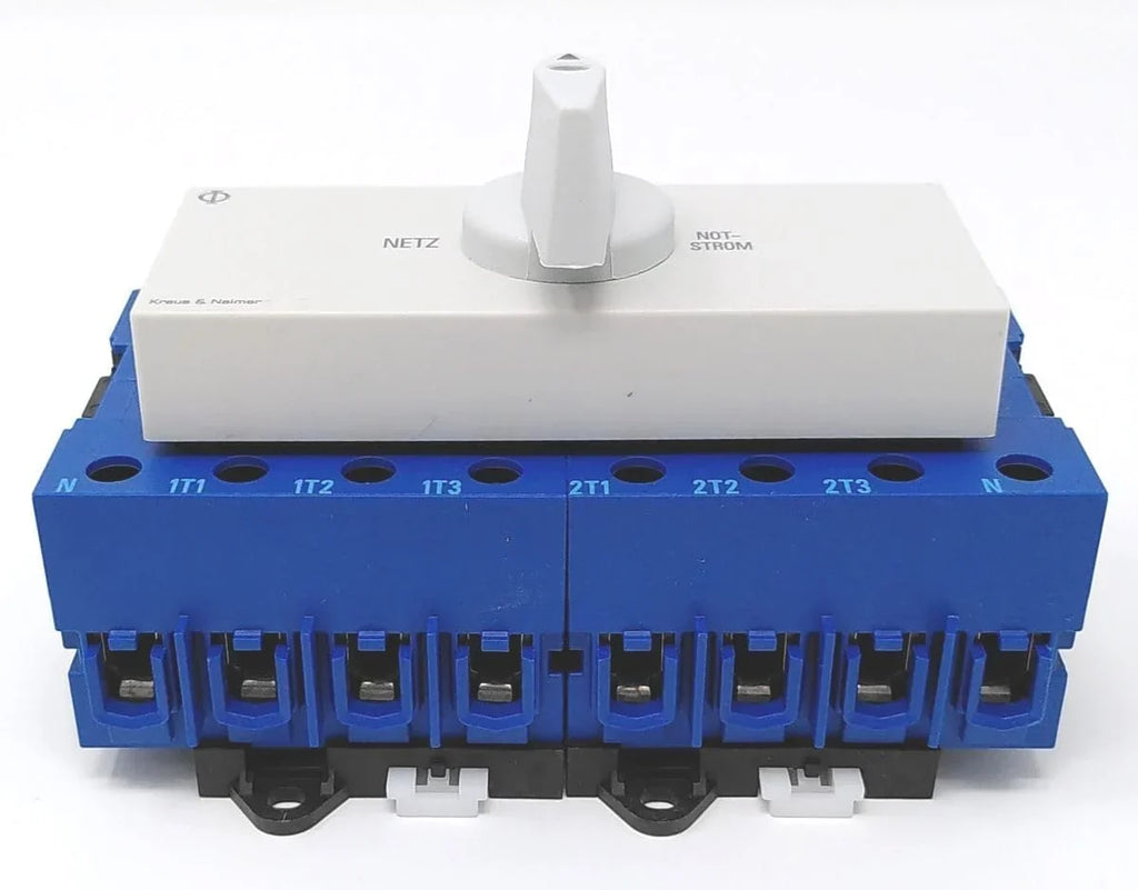 HUSUIME Interruptor de carga conmutador 4 polos 63A KA63B T904 VE2 F437 con posición red 0 emergencia fijación rápida