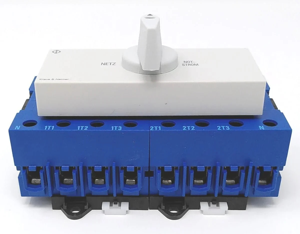 HUSUIME Interruptor de carga conmutador 4 polos 63A KA63B T904 VE2 F437 con posición red 0 emergencia fijación rápida