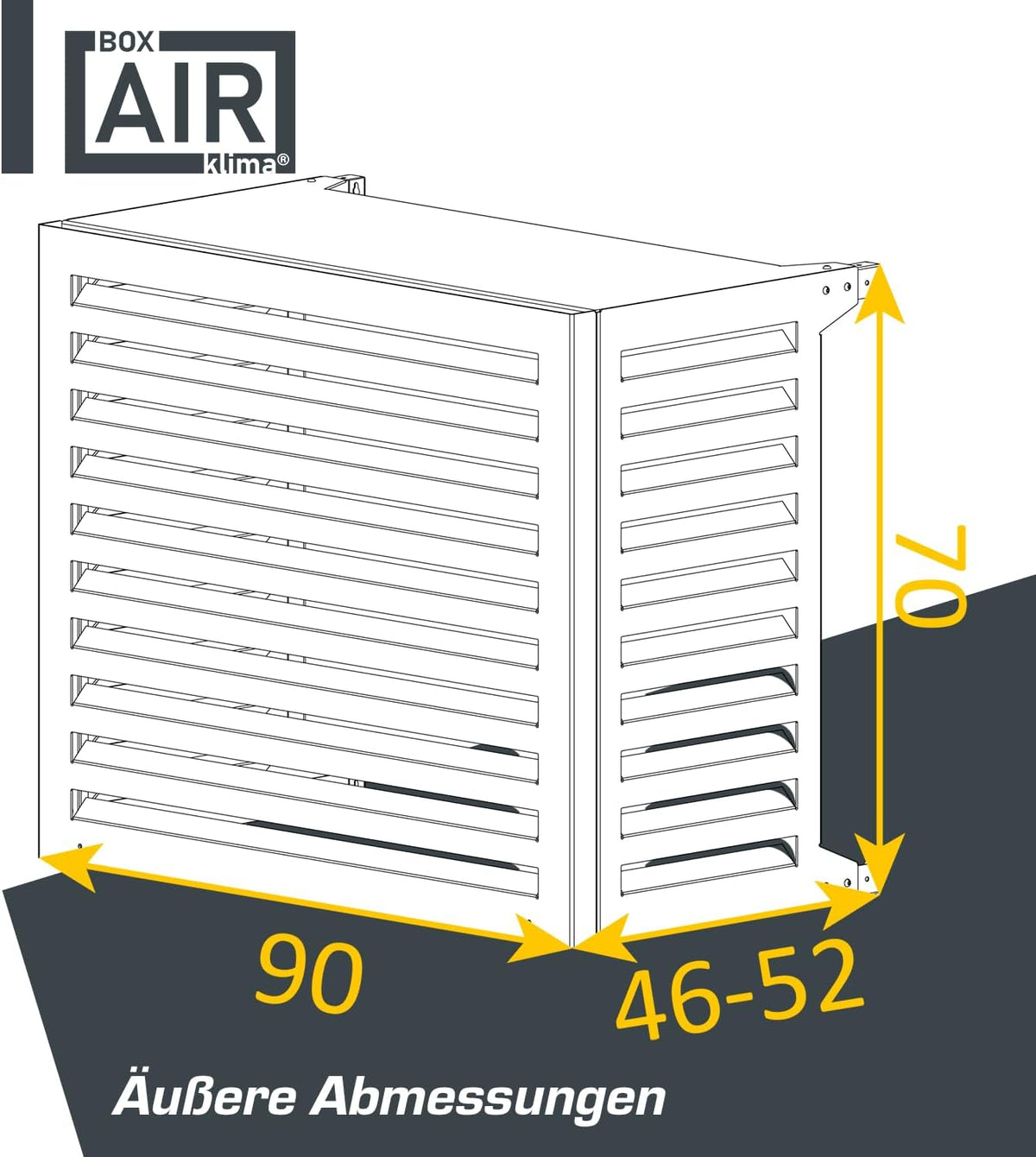 Cubierta para aire acondicionado Box Air - Carcasa insonorizante para bomba de calor - Rejilla protectora - Revestimiento para unidad exterior de aire acondicionado - Para aires acondicionados y bombas de calor - Cubierta protectora robusta