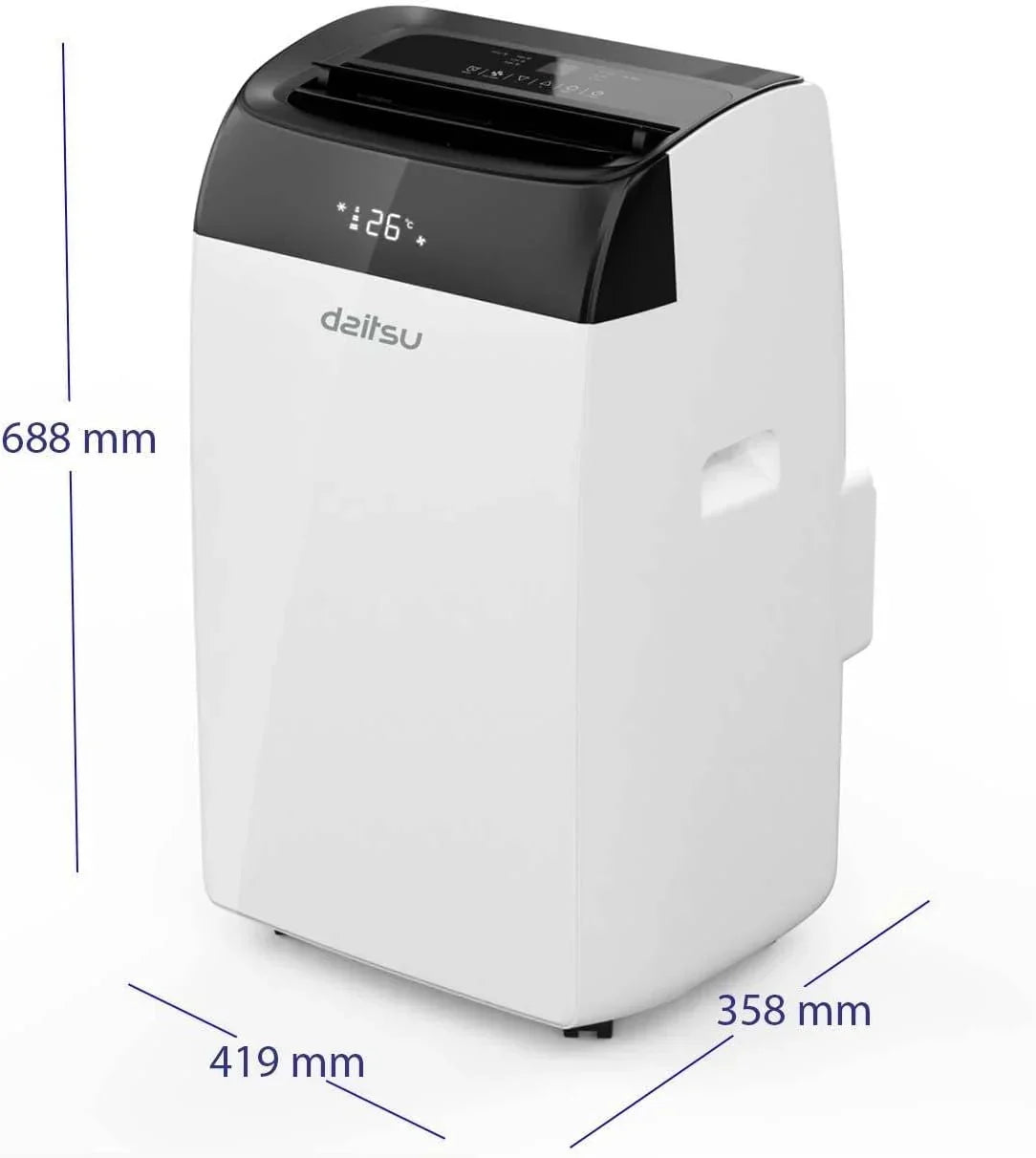 Daitsu - Aire Acondicionado Portátil Frío, Calor, Deshumidificador y Ventilador | 4 en 1 | Alisios Premium APD12FCX | Compacto y Silencioso | Mando a Distancia | Para Hogar u Oficina hasta 30 m²