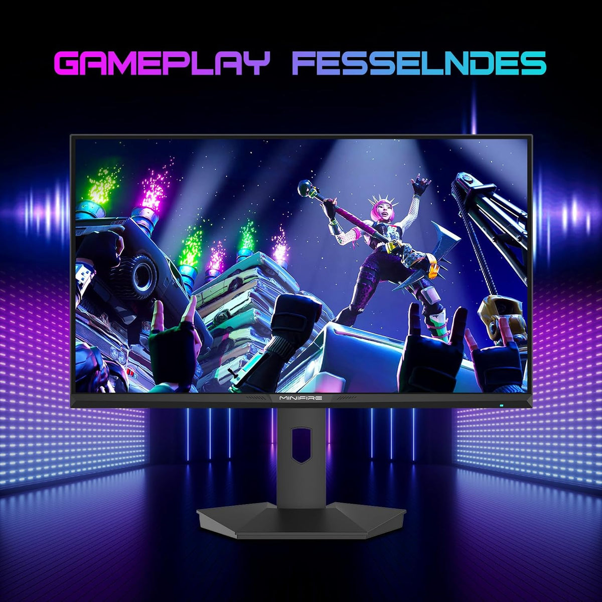 Monitor gaming Minifire de 27 pulgadas QHD 300Hz 2K 2560 x 1440 1440P-1ms FreeSync | DCI-P3 98% | HDR10 | 2×DP1.4 | 2×HDMI | Monitor de PC para juegos ajustable en altura, rotación vertical/horizontal (MFG27F6Q Pro)