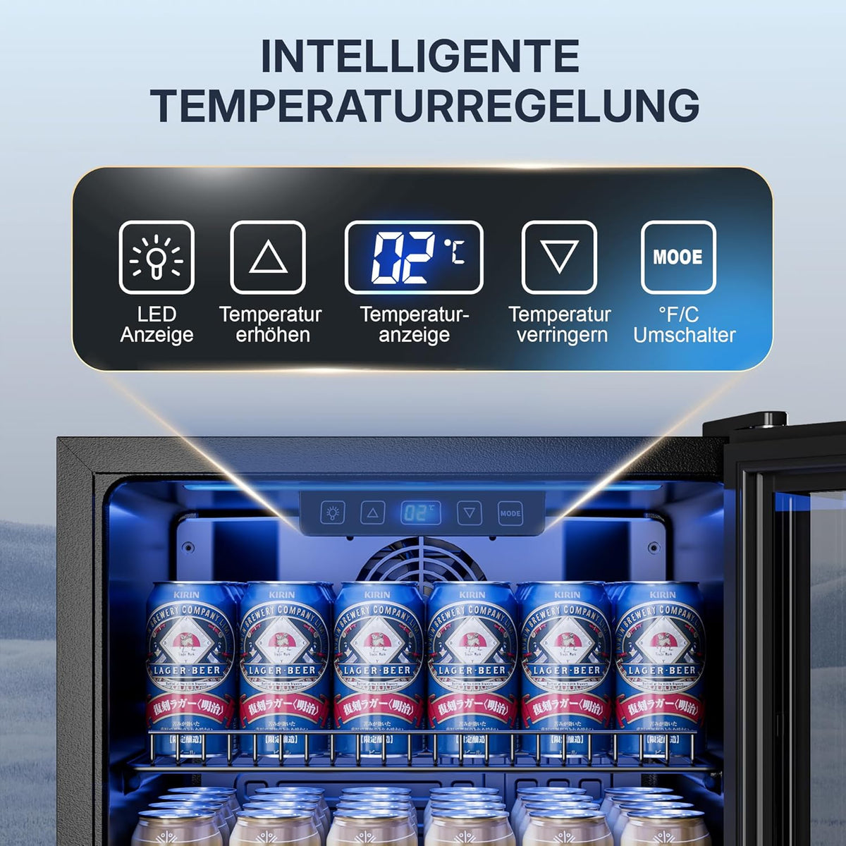 TRIUMPHKEY Mininevera de 90L con puerta de cristal, frigorífico compacto para bebidas con capacidad para hasta 128 latas, con estantes ajustables para cerveza, vino y refrescos, ideal para el hogar, bar, oficina o apartamento