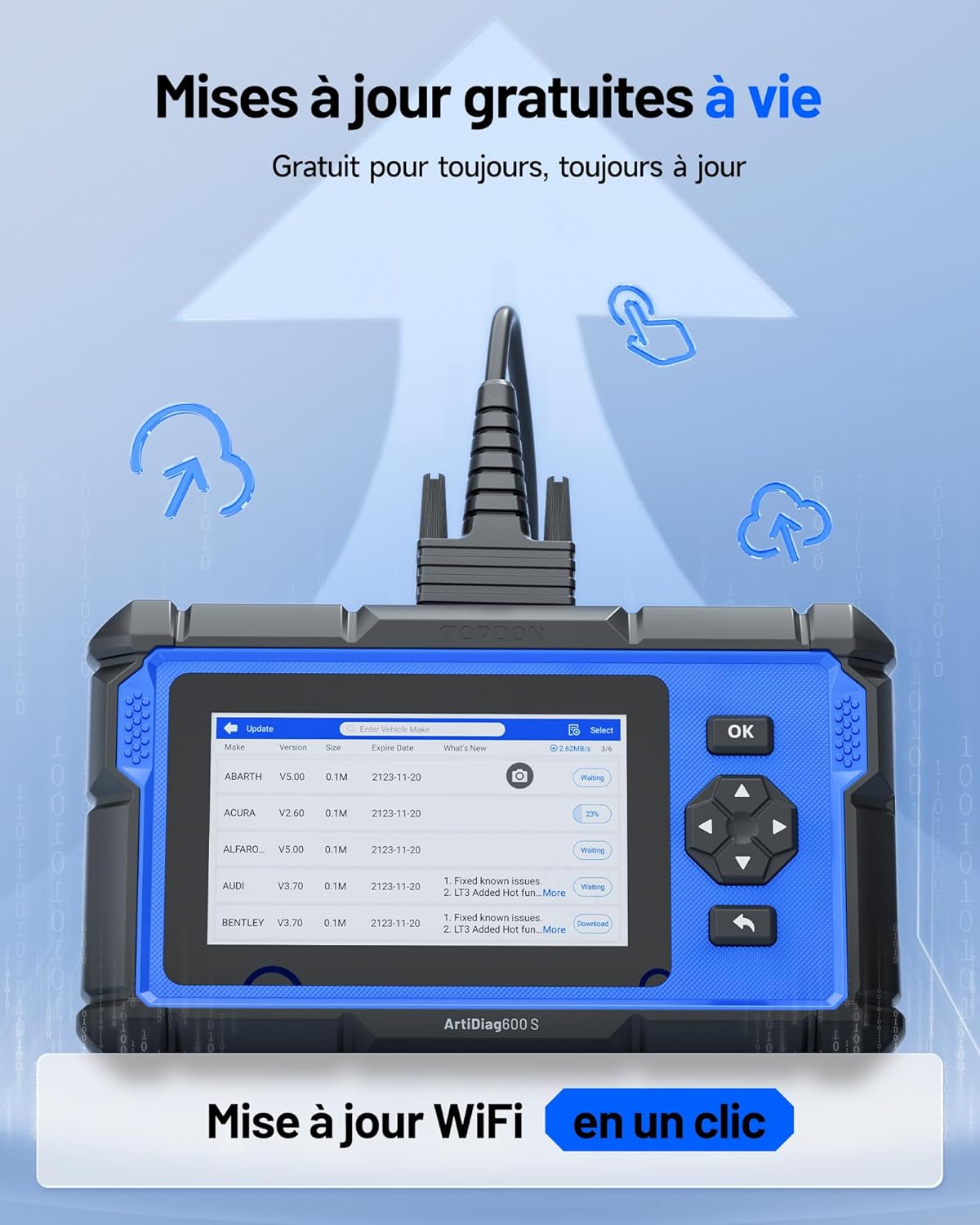 TOPDON ArtiDiag600S Escáner de diagnóstico OBD2, herramienta de diagnóstico de coche para 4 sistemas, 9 funciones de restablecimiento para aceite/frenos/SAS/BMS/ABS/DPF/TPMS/acelerador, funciones OBD2 completas