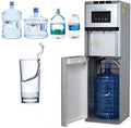 Dispensador de agua fría o caliente. Fuente de agua con asa ergonómica, para todo tipo de garrafas, agua caliente y fría, para la oficina y el hogar, color gris.