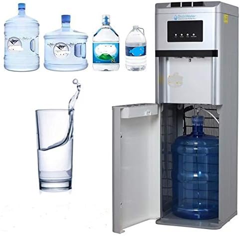Dispensador de agua fría o caliente. Fuente de agua con asa ergonómica, para todo tipo de garrafas, agua caliente y fría, para la oficina y el hogar, color gris.