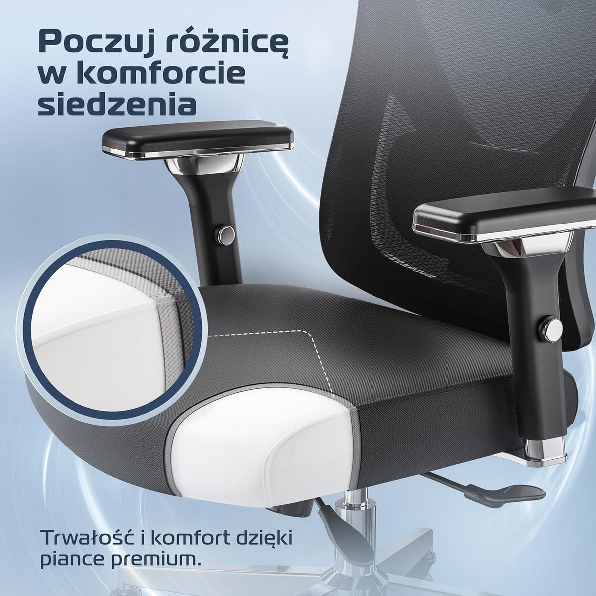 CLOUVOU CleverSeat Ergonomiczne krzesło biurowe [NR 1 W RANKINGU]