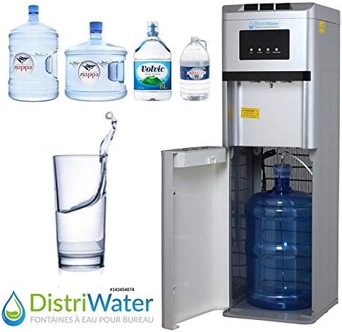 Dispensador de agua fría o caliente. Fuente de agua con asa ergonómica, para todo tipo de garrafas, agua caliente y fría, para la oficina y el hogar, color gris.