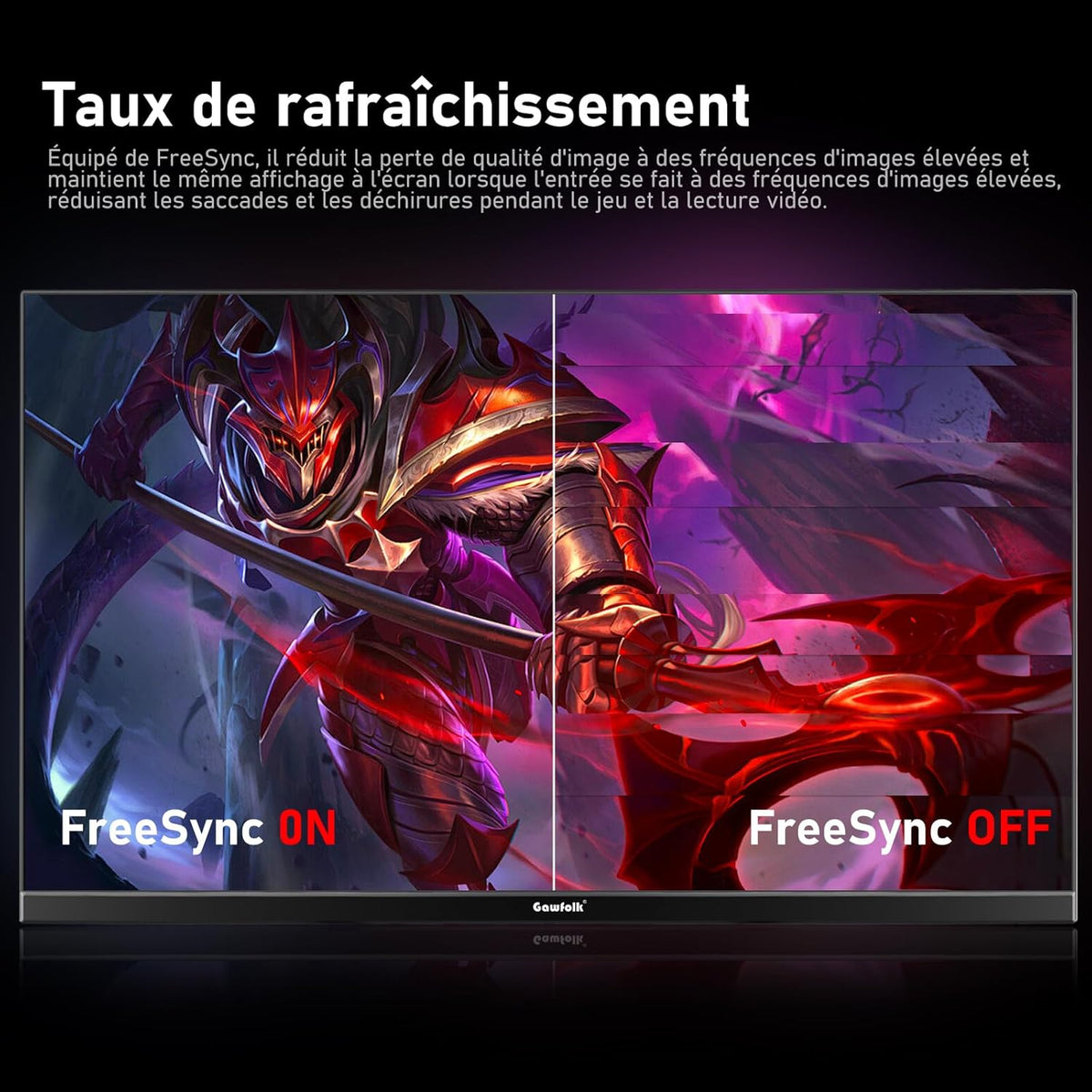 Monitor de PC Gawfolk de 24,5 pulgadas, monitor para juegos de 200 Hz, FHD 1080p, altavoces integrados, 1 ms, FreeSync, 99% sRGB, ángulo de visión de 178°, HDMI, DisplayPort, negro