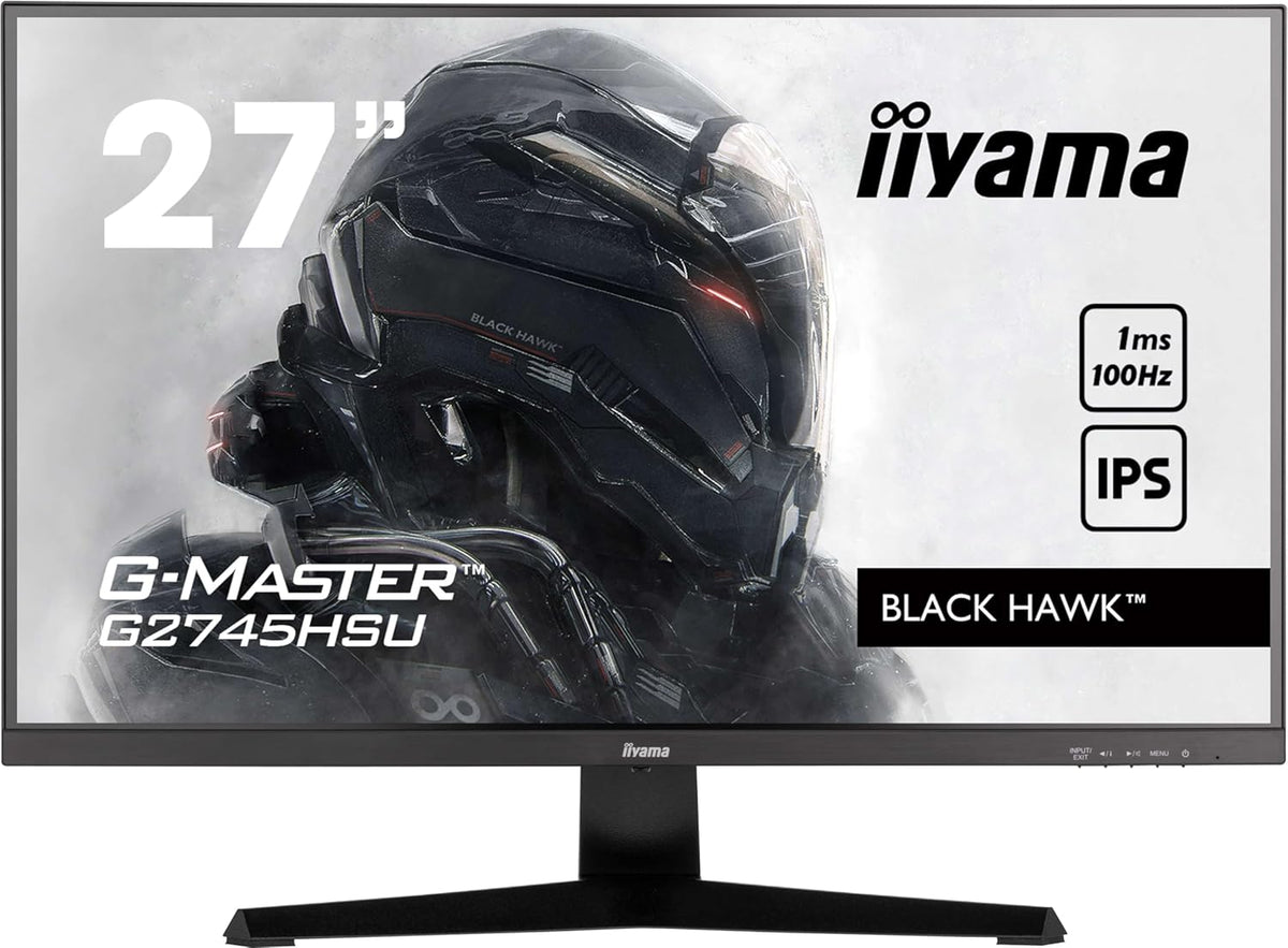 Monitor iiyama G-Master Black Hawk, G2745HSU-B2 IPS, 1920x1080@100Hz, 300cd/m², 1300:1, altavoces, 1xHDMI, 1xDisplayPort, HUB USB (2x2.0), Black Tuner, i-Style Colour