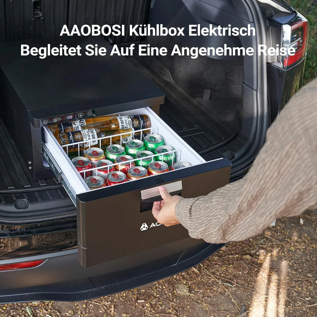 AAOBOSI Nevera de compresor de cajón 31L 12V/24V, control por aplicación, -20°C a 20°C, modo Max/Eco para coche, camión, barco y camping