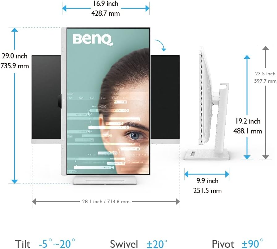 Monitor BenQ GW3290QT (32 pulgadas, QHD, IPS, cargador USB-C, DP/HDMI, diseño ergonómico, micrófono con reducción de ruido) compatible con MacBook
