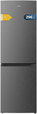 Cecotec Bolero CoolMarket Frigorífico Combinado 2 Puertas Combi 296 DF Dark E. 296L, 60cm de ancho, funciones FastCooling, FastFreezing y DeFrost, interior LED, Dark Inox