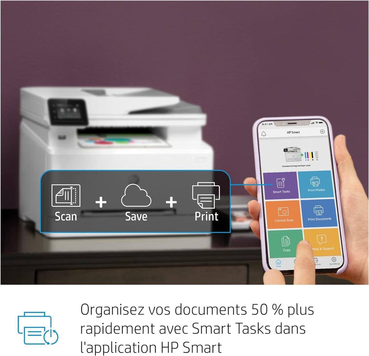 Impresora multifunción láser a color HP Color LaserJet Pro MFP 3302fdwg, fax, impresión automática a doble cara, pantalla táctil, Wi-Fi, Ethernet, USB, HP Wolf Pro Security