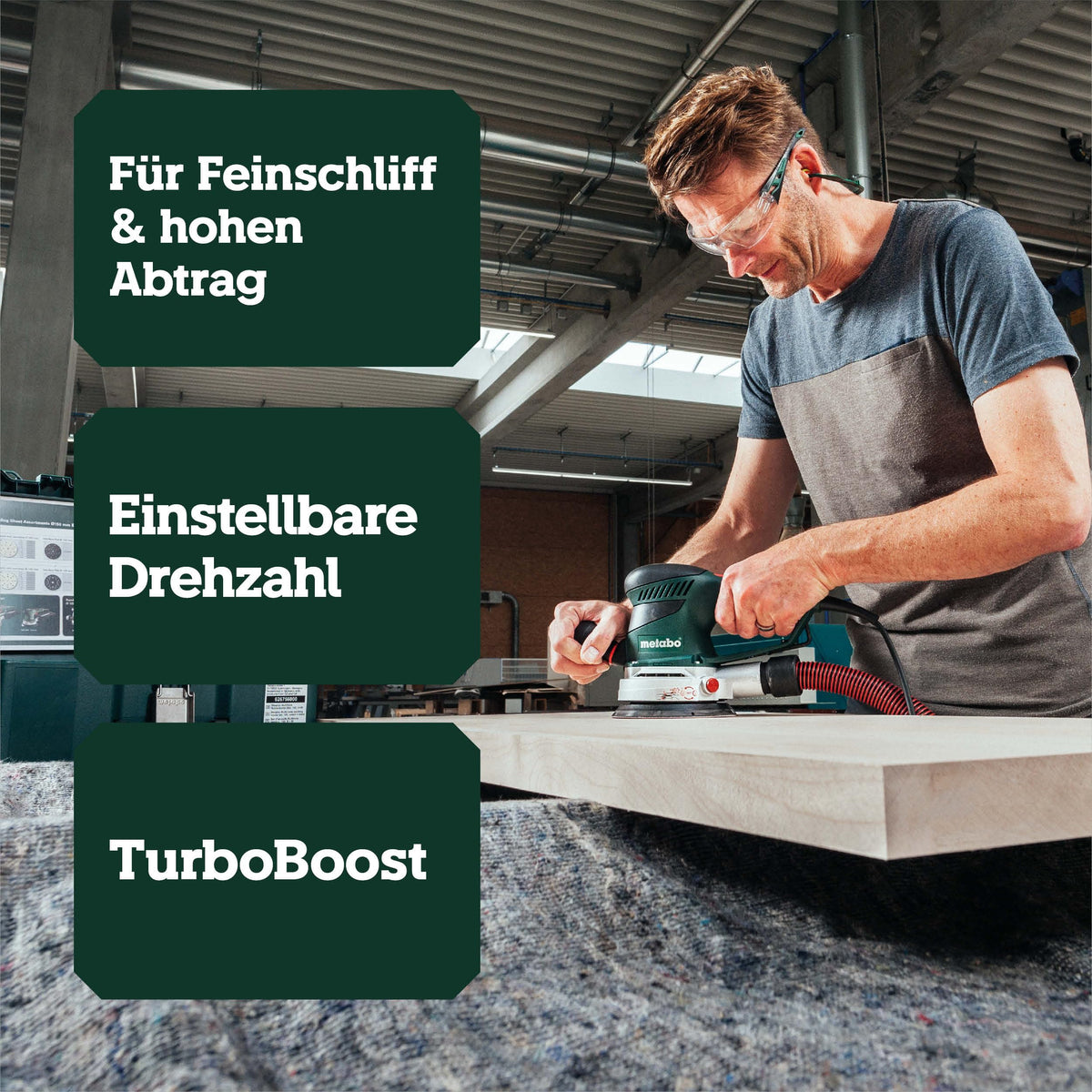 Lijadora excéntrica SXE 450 TurboTec 350 W 14000 rpm 150 mm ajuste de amplitud oscilatoria doble Vario-Elektronik TurboBoost con bolsa para polvo