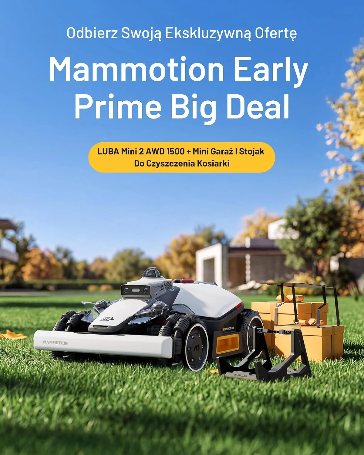MAMMOTION LUBA mini 2 AWD 1500 robot koszący bez przewodu, Zalec. 1500 m²
