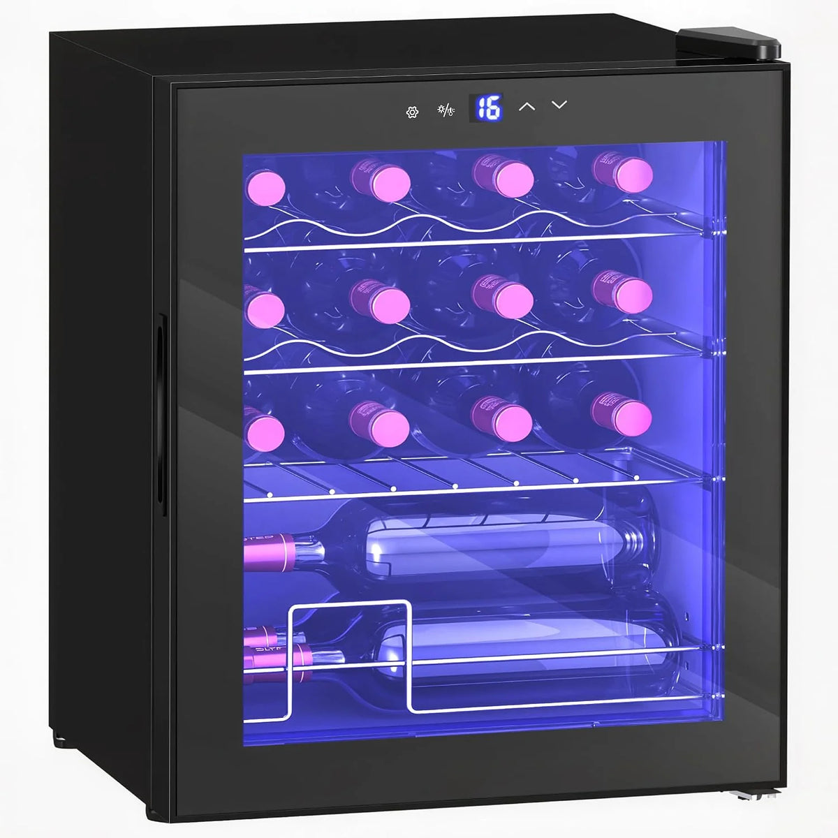 HOMCOM Lodówka na wino kompresorowa 16 butelek 42L 5-18°C Czarny