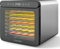 COSTWAY Suszarka do żywności 600W z 7 tacami ze stali nierdzewnej, z timerem 24h i temperaturą 30-75℃, suszarka do mięsa, warzyw i owoców, 34 x 40,5 x 32cm